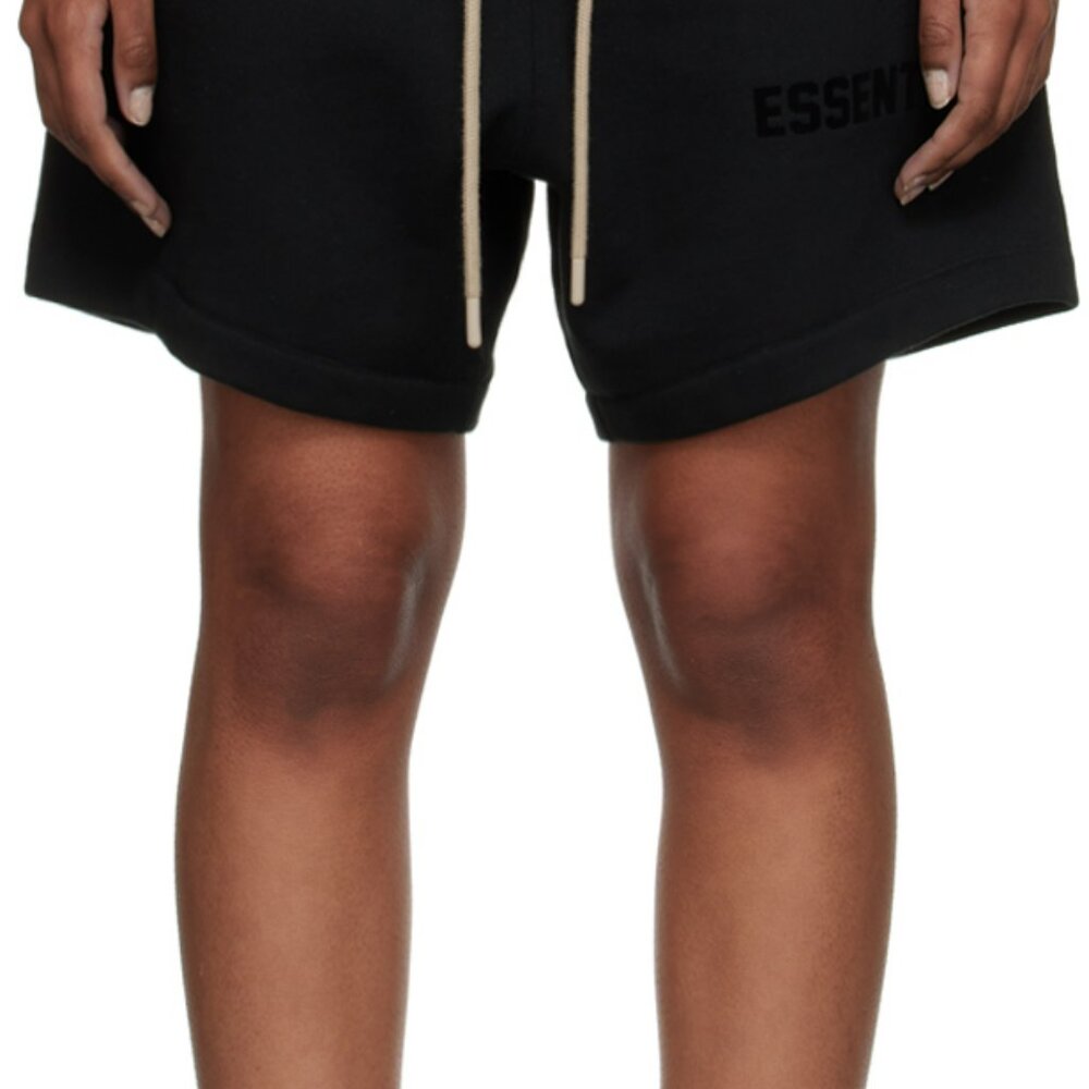 FOG ESSENTIALS WIDE-LEG LOGO-APPLIQUÈD DRAWSTRING SHORTS